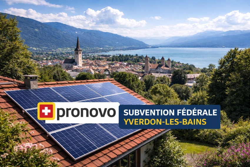 Panneaux solaires avec vue sur Yverdon